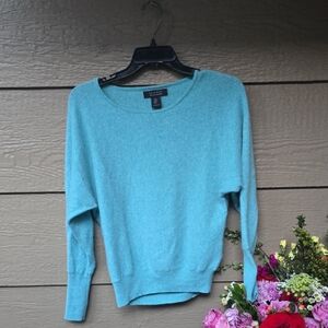 Tahari Aqua Supply Cashmere Boatneck Sweater Medium